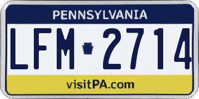 PA license plate LFM2714