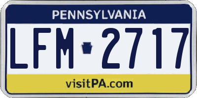 PA license plate LFM2717