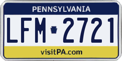PA license plate LFM2721