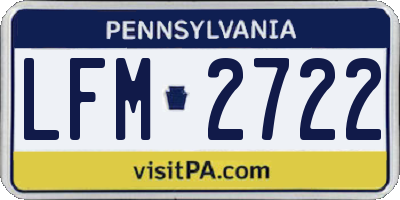 PA license plate LFM2722