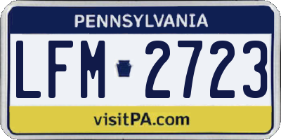 PA license plate LFM2723