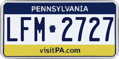 PA license plate LFM2727