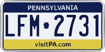 PA license plate LFM2731