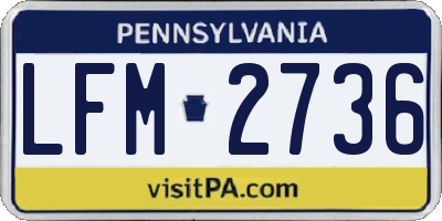 PA license plate LFM2736