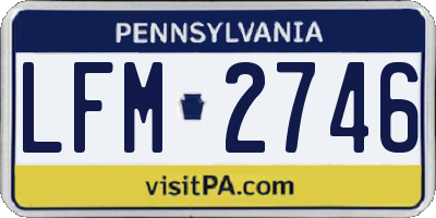 PA license plate LFM2746