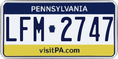 PA license plate LFM2747