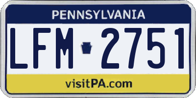 PA license plate LFM2751