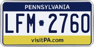 PA license plate LFM2760