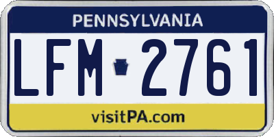 PA license plate LFM2761