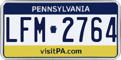 PA license plate LFM2764