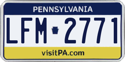 PA license plate LFM2771