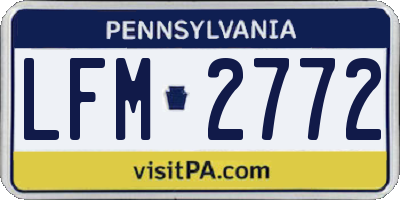 PA license plate LFM2772