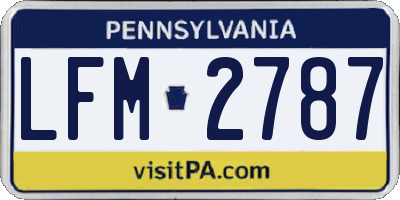 PA license plate LFM2787