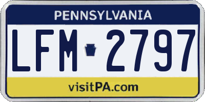 PA license plate LFM2797