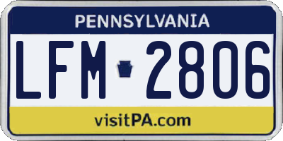 PA license plate LFM2806