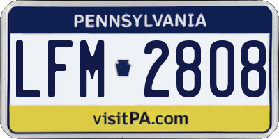 PA license plate LFM2808
