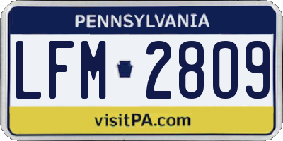 PA license plate LFM2809