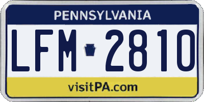 PA license plate LFM2810