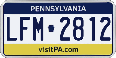 PA license plate LFM2812