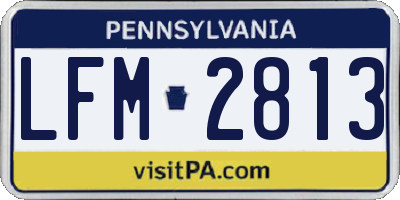 PA license plate LFM2813