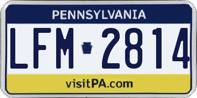 PA license plate LFM2814