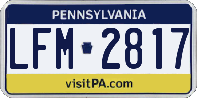 PA license plate LFM2817