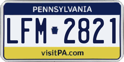 PA license plate LFM2821