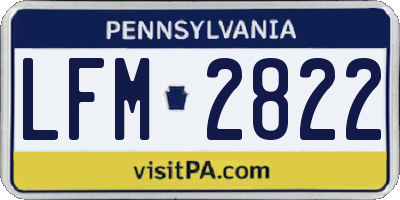 PA license plate LFM2822
