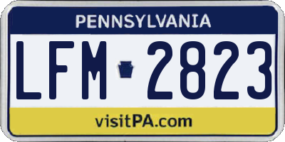 PA license plate LFM2823