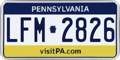 PA license plate LFM2826