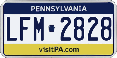 PA license plate LFM2828