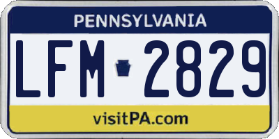 PA license plate LFM2829