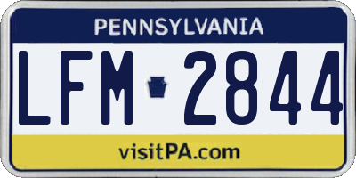 PA license plate LFM2844