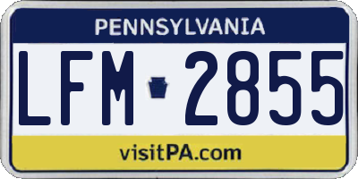 PA license plate LFM2855