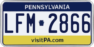 PA license plate LFM2866