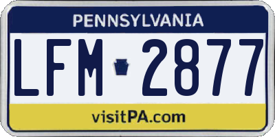 PA license plate LFM2877