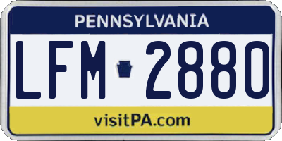 PA license plate LFM2880