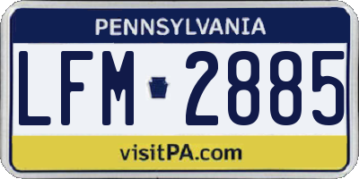 PA license plate LFM2885