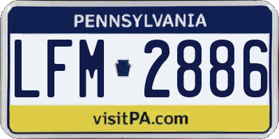 PA license plate LFM2886