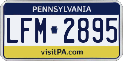 PA license plate LFM2895