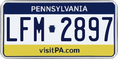 PA license plate LFM2897