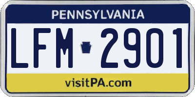PA license plate LFM2901