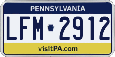 PA license plate LFM2912