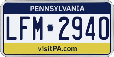 PA license plate LFM2940