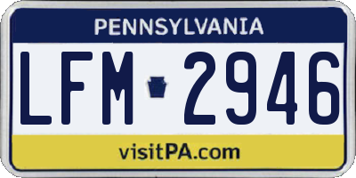 PA license plate LFM2946