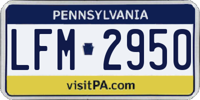 PA license plate LFM2950