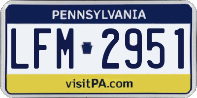 PA license plate LFM2951