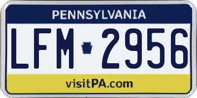 PA license plate LFM2956