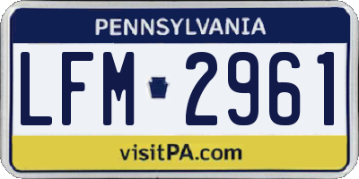 PA license plate LFM2961