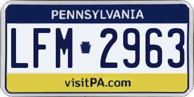 PA license plate LFM2963